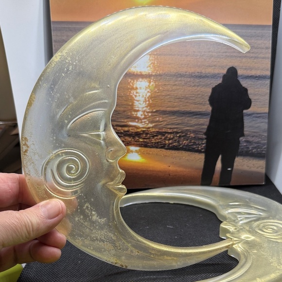 Gold Moon Face Resin Wall Art , Set - Picture 5 of 11